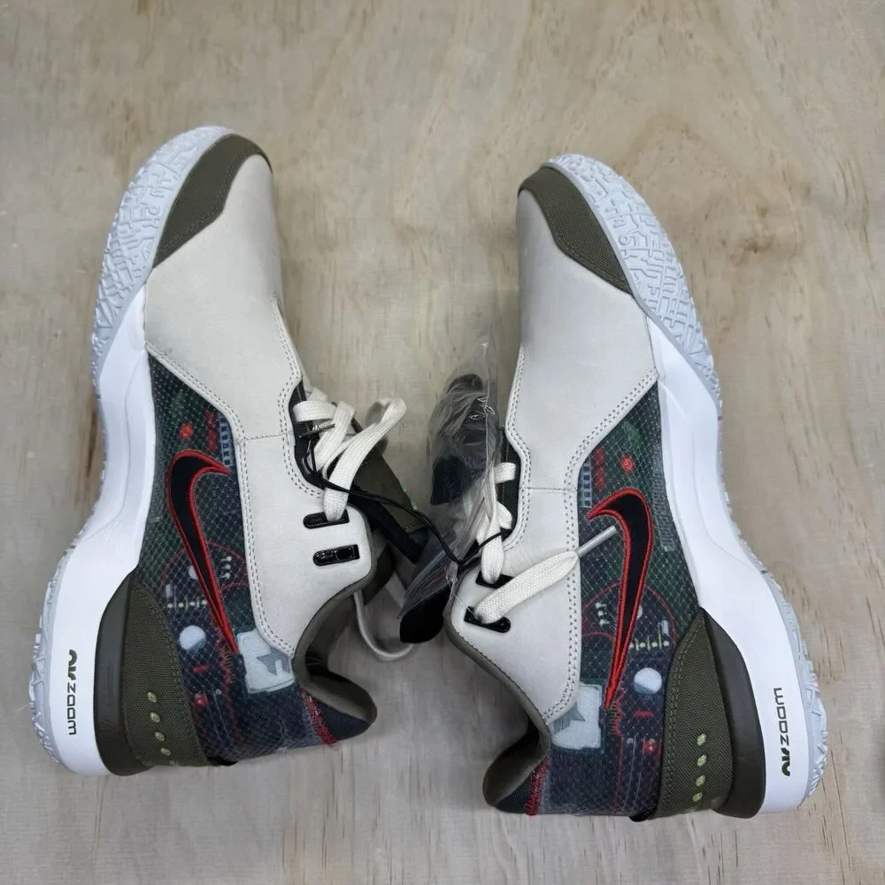 NEW FaZe Clan × Nike LeBron NXXT Gen AMPD Light Cream Olive sz 9.5 HF0715-200